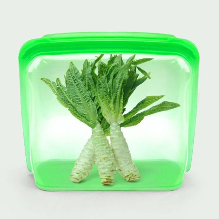 3000ml stand-up silicone storage bag – wide base design stands upright for easy filling, reusable & leak-proof for liquids like soups/sauces.