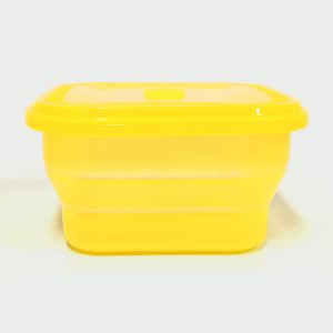 1200ML Silicone Square Bowl Yellow