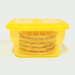 1200ML Silicone Square Bowl Yellow