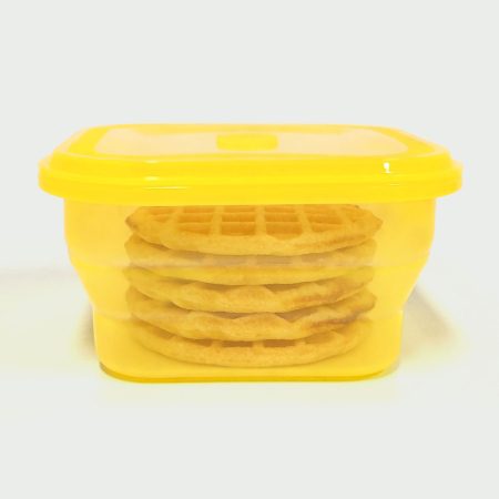 1200ML Silicone Square Bowl Yellow