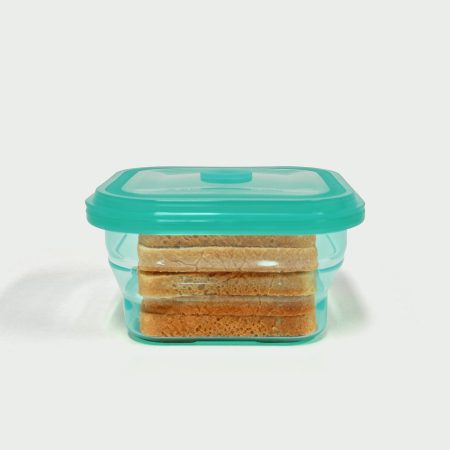 600ML Silicone Square Bowl Cyan