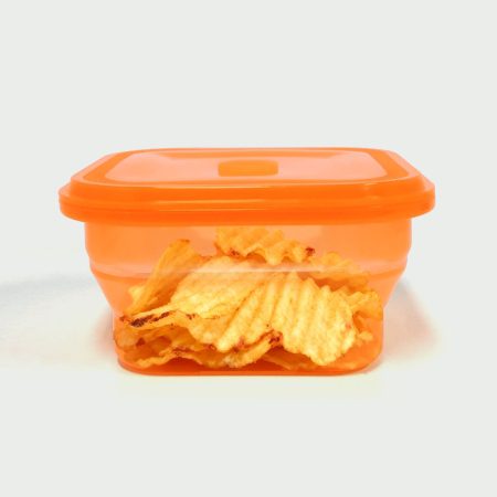 900ML Silicone Square Bowl Orange