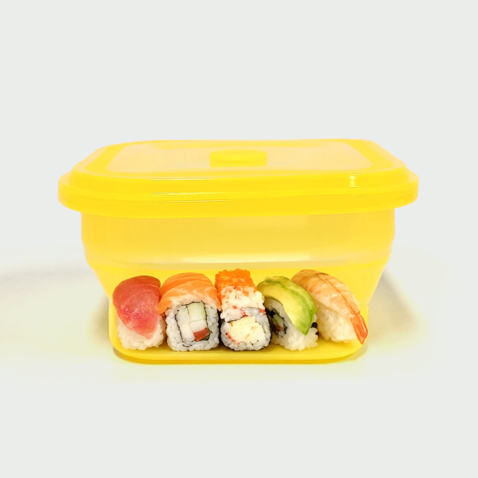 900ML Silicone Square Bowl Yellow
