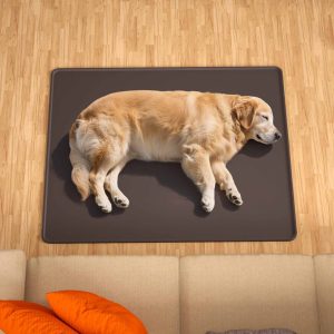 Extra Large, thick silica gel pet bed mat rolled up for storage