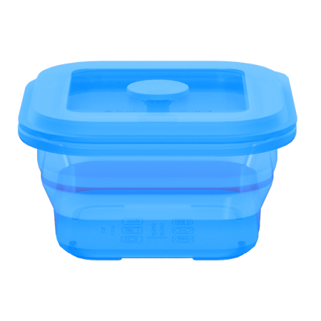 Collapsible Square Silicone Food Container - Space-Saving, Leakproof & BPA-Free. Perfect for Office, Travel & Eco-Friendly Meal Prep. Microwave & Dishwasher Safe