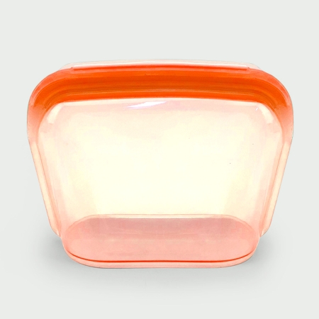 1300ml stand-up silicone storage bag – wide base design stands upright for easy filling, reusable & leak-proof for liquids like soups/sauces.