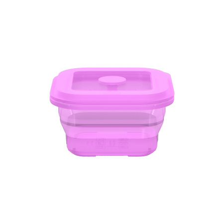 Collapsible Square Silicone Food Container - Space-Saving, Leakproof & BPA-Free. Perfect for Office, Travel & Eco-Friendly Meal Prep. Microwave & Dishwasher Safe