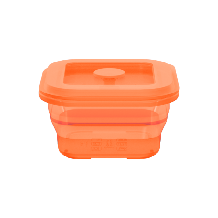 Collapsible Square Silicone Food Container - Space-Saving, Leakproof & BPA-Free. Perfect for Office, Travel & Eco-Friendly Meal Prep. Microwave & Dishwasher Safe