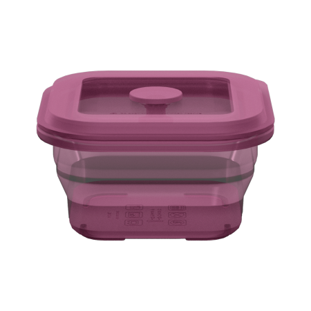 Collapsible Square Silicone Food Container - Space-Saving, Leakproof & BPA-Free. Perfect for Office, Travel & Eco-Friendly Meal Prep. Microwave & Dishwasher Safe