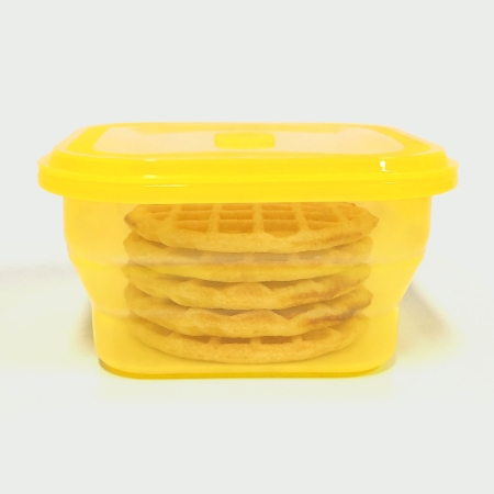 1200ML Silicone Square Bowl Yellow