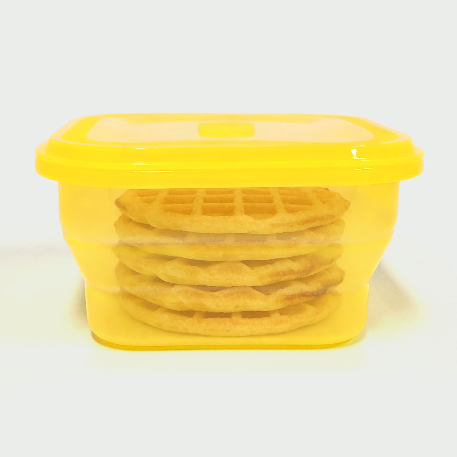 1200ML Silicone Square Bowl Yellow