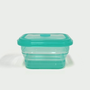 600ML Silicone Square Bowl Cyan