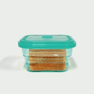 600ML Silicone Square Bowl Cyan