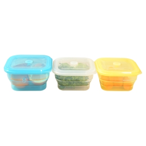 Silicone Square Bowl 3 Piece Set