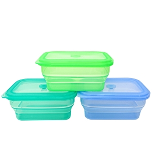 Silicone Rectangular Bowls 3 Piece Set