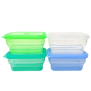 Silicone Rectangular Bowls 4 Piece Set