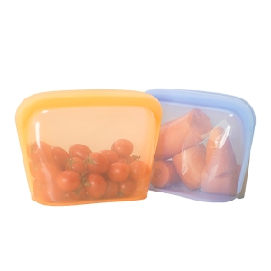1300ml stand-up silicone storage bag – wide base design stands upright for easy filling, reusable & leak-proof for liquids like soups/sauces.