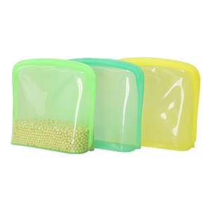 3000ml stand-up silicone storage bag – wide base design stands upright for easy filling, reusable & leak-proof for liquids like soups/sauces.